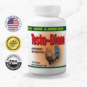 TESTO-DIONE for Roosters – 100 Tablets | INTERFARMA | Testosterone & Strength Booster | Testosterona natural para gallos