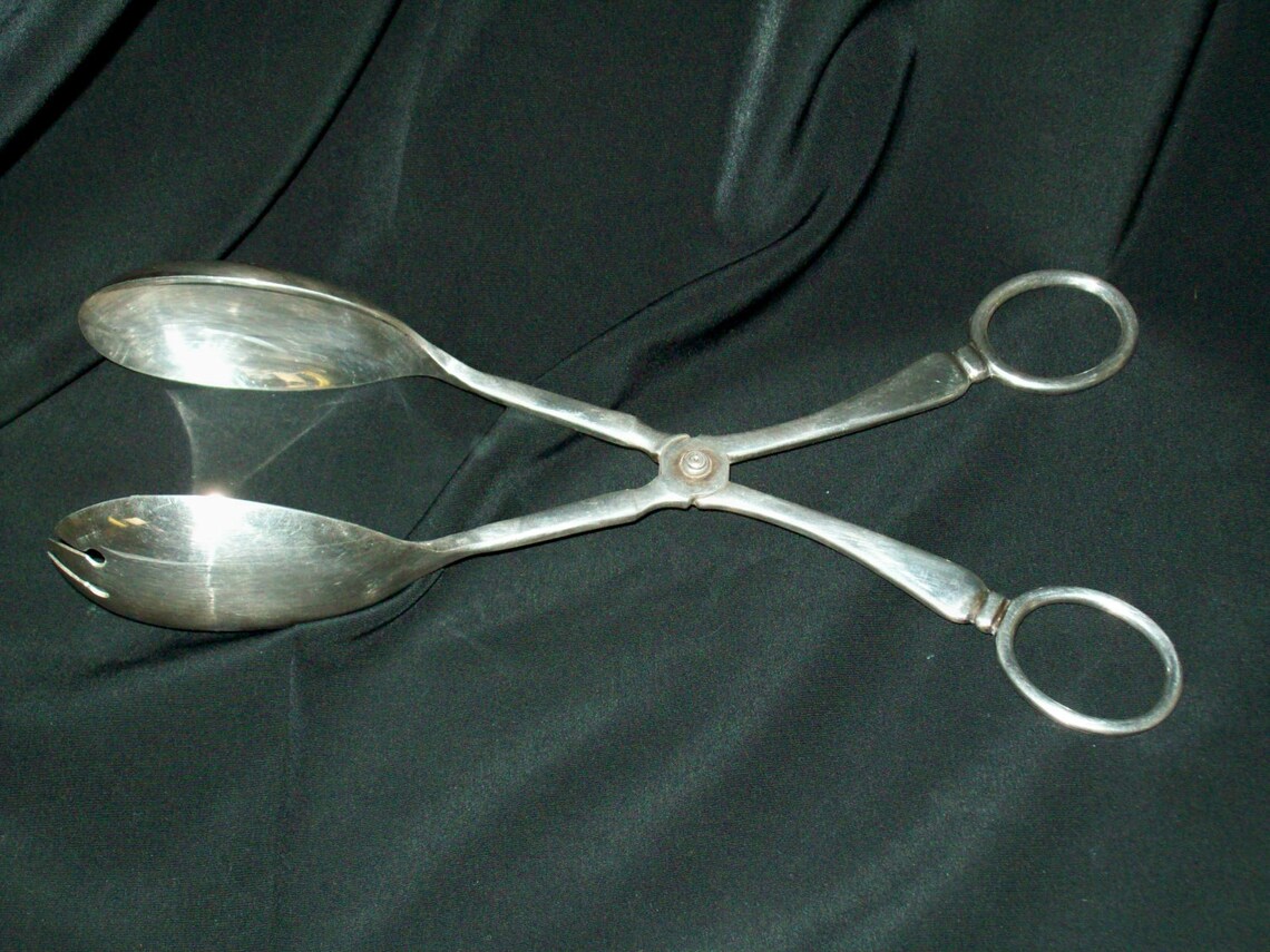 Vintage Salad Tongs Silver Plated England Etsy
