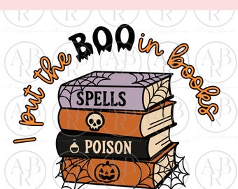 Boo in Büchern svg | Schule svg | Halloween svg | Schule Halloween svg | Fröhliches Halloween svg | Boo svg | Lehrerin svg | Geist svg | Bücher svg