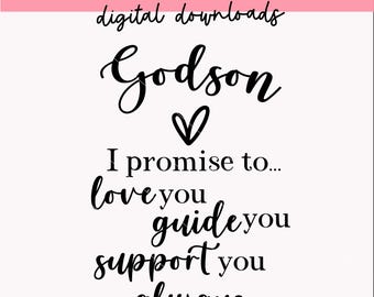 Una lettera di promessa al figlioccio da parte dei padrini svg png / Download digitali / Prometto di amarti, guidarti e sostenerti sempre.