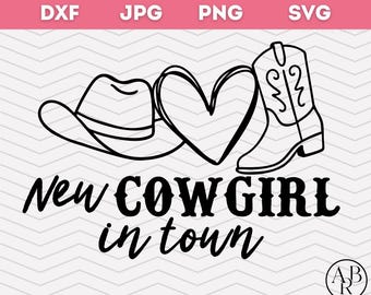 Nuova Cowgirl in città svg / Cowgirl png / Cowgirl svg / Cappello da cowgirl svg / Stivali da cowgirl svg / Tutina svg / Disegno da cowgirl svg / Cricut svg /