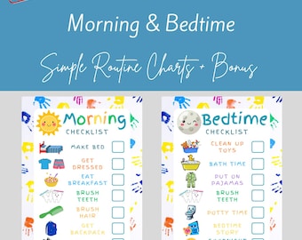 Printable Routine Chart Bundle – Morning, Bedtime, Reward, Custom Checklist | Kids Chart | Toddler & Preschool Daily Schedule PDF