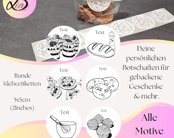 Autocollants | Personnalisés | Étiquettes rondes pour projets DIY | Souvenirs | Anniversaires | Fêtes | Pâtisseries | Autocollants 5 cm (2") | Thermique | Noir