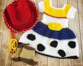 Jessie from Toy Story Inspired Costume Jessie Cowboy Hat Toy Story Costume Available in Newborn to 18 Month Size- MADE TO ORDER