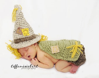 Little Mr Scarecrow Hat and Cuddle Cape Set 0-3 Month Size- MADE TO ORDER