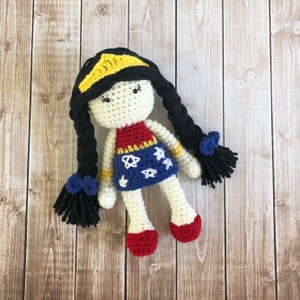 Wonder Woman Inspired Doll/ Wonder Woman Doll/Soft Toy Doll/ Plush Toy/ Stuffed Toy Doll/ Amigurumi Doll/ Baby Doll MADE TO ORDER image 7