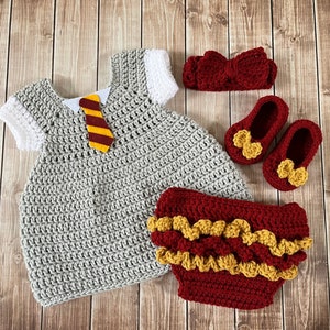 Baby Girl Wizard Costume/Crochet Wizard Dress/First Birthday Dress Photo Prop Newborn to 12 Months- MADE TO ORDER