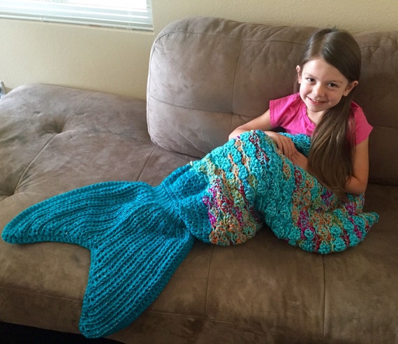 Mermaid Gifts for Girls, Little Mermaid Tail Blanket Backpack