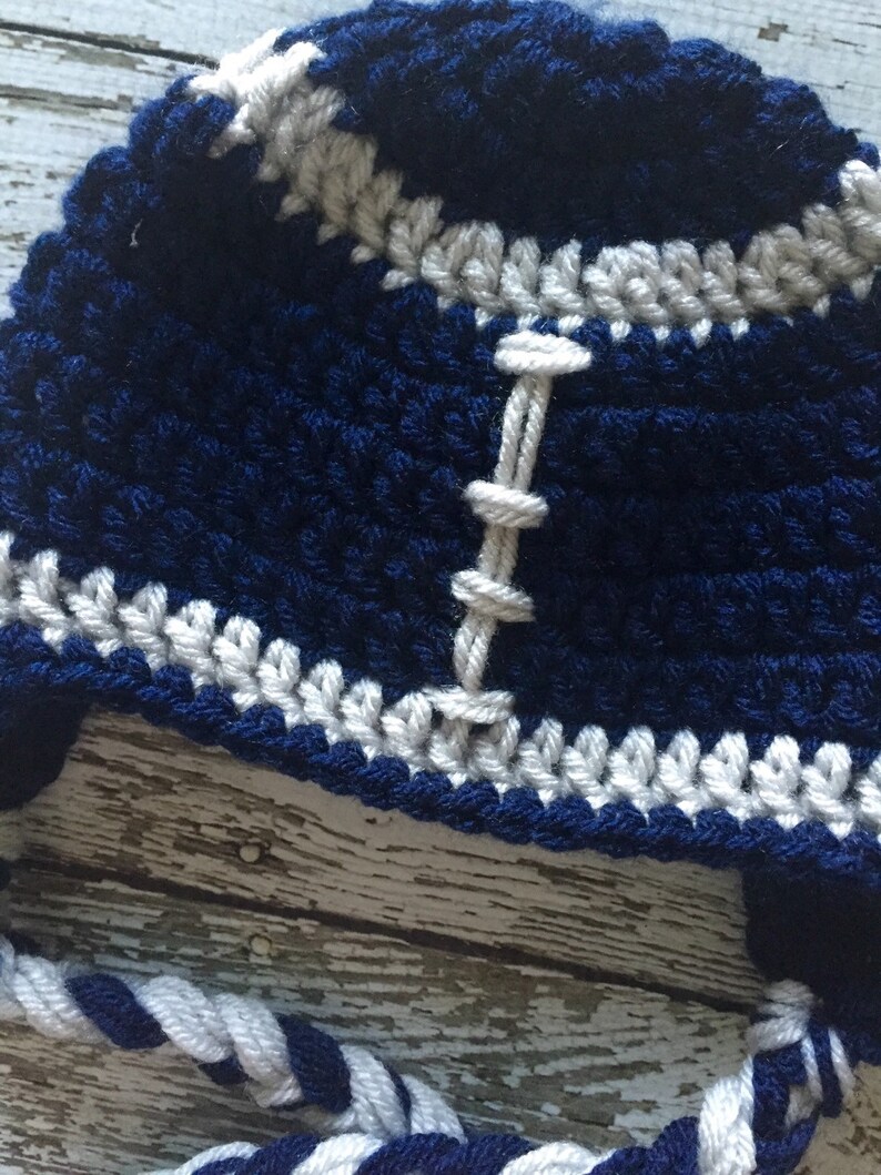 Dallas Cowboys Inspired Football Beanie in Navy and Silver - Etsy