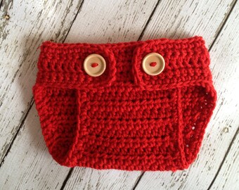 Diaper Cover in Red Available in Newborn to 24 Months Size- MADE TO ORDER