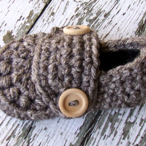 Button Loafers Baby Booties/ Baby Shoes/ Soft Shoe/ Shoe in Taupe Mist Available in 0 to 24 Months Size MADE TO ORDER Bild 5