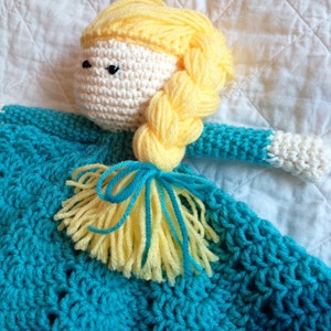 Elsa Inspired Lovey/ Security Blanket/ Plush Doll/ Stuffed Toy Doll/ Soft Toy Doll/ Amigurumi Doll/ Frozen Doll MADE TO ORDER image 4