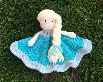 Elsa Frozen Fever Inspired Lovey/ Security Blanket/ Plush Doll/ Stuffed Toy Doll/ Soft Toy Doll/ Amigurumi Doll/ Frozen Doll-  MADE TO ORDER
