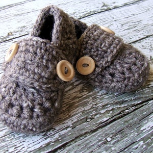 Button Loafers Baby Booties/ Baby Shoes/ Soft Shoe/ Shoe in Taupe Mist Available in 0 to 24 Months Size MADE TO ORDER Bild 4