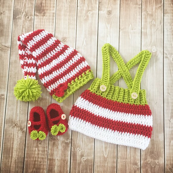 knitted elf dress Little Miss Costume/elf Stocking Cap/ Elf Costume/christmas Costume/ Elf Photo Prop Available in 4 Sizes- MADE TO ORDER REMOVEDRAREZ