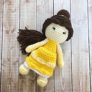 Princess Belle Inspired Doll/ Beauty and the Beast Doll/Soft Toy Doll/ Plush Toy/ Stuffed Toy Doll/Amigurumi Doll/ Baby Doll-  MADE TO ORDER