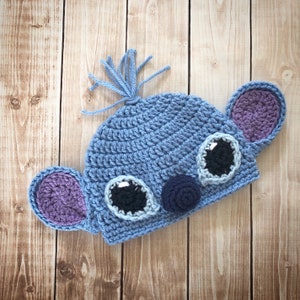 Lilo and Stitch Inspired Hat/ Crochet Stitch Hat/ Available in Newborn to Child Size- MADE TO ORDER