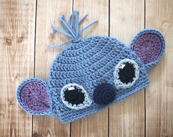 Lilo and Stitch Inspired Hat/ Crochet Stitch Hat/ Available in Newborn to Child Size- MADE TO ORDER