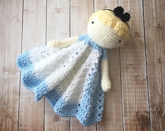 Alice in Wonderland Inspired Lovey/ Security Blanket/ Soft Toy Doll/ Plush Toy/ Stuffed Toy Doll/ Amigurumi Doll/ Baby Doll-  MADE TO ORDER