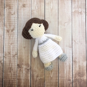 Princess Leia Inspired Doll/Star Wars Doll/Leia Stuffed Doll/Soft Toy Doll/Plush Toy/Stuffed Toy Doll/Amigurumi Doll- MADE TO ORDER