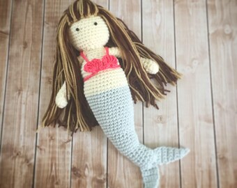 Little Miss Mermaid Doll Plush Toy/ Photography Prop/ Stuffed Toy / Soft Toy/Amigurumi Toy- MADE TO ORDER