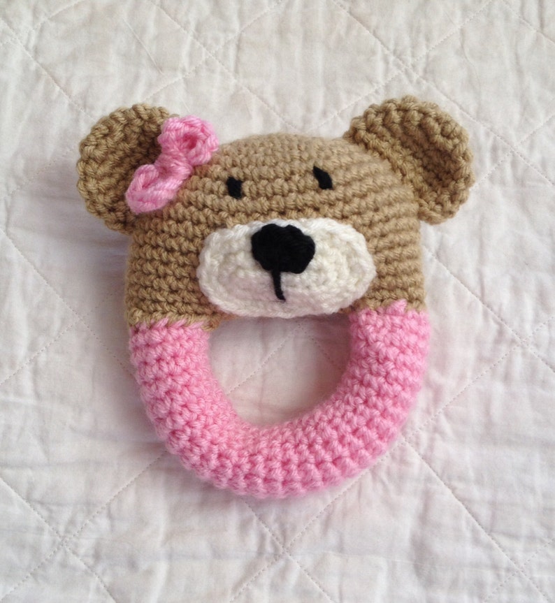 Bear Rattle/ Plush Toy/ Stuffed Toy / Soft Toy/Amigurumi Toy Etsy