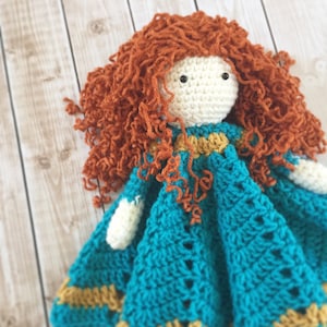 Merida Inspired Lovey/ Security Blanket/ Stuffed Toy/ Plush Toy Doll/ Soft Toy Doll/ Amigurumi Doll/ Merida from Brave Doll MADE TO ORDER image 6