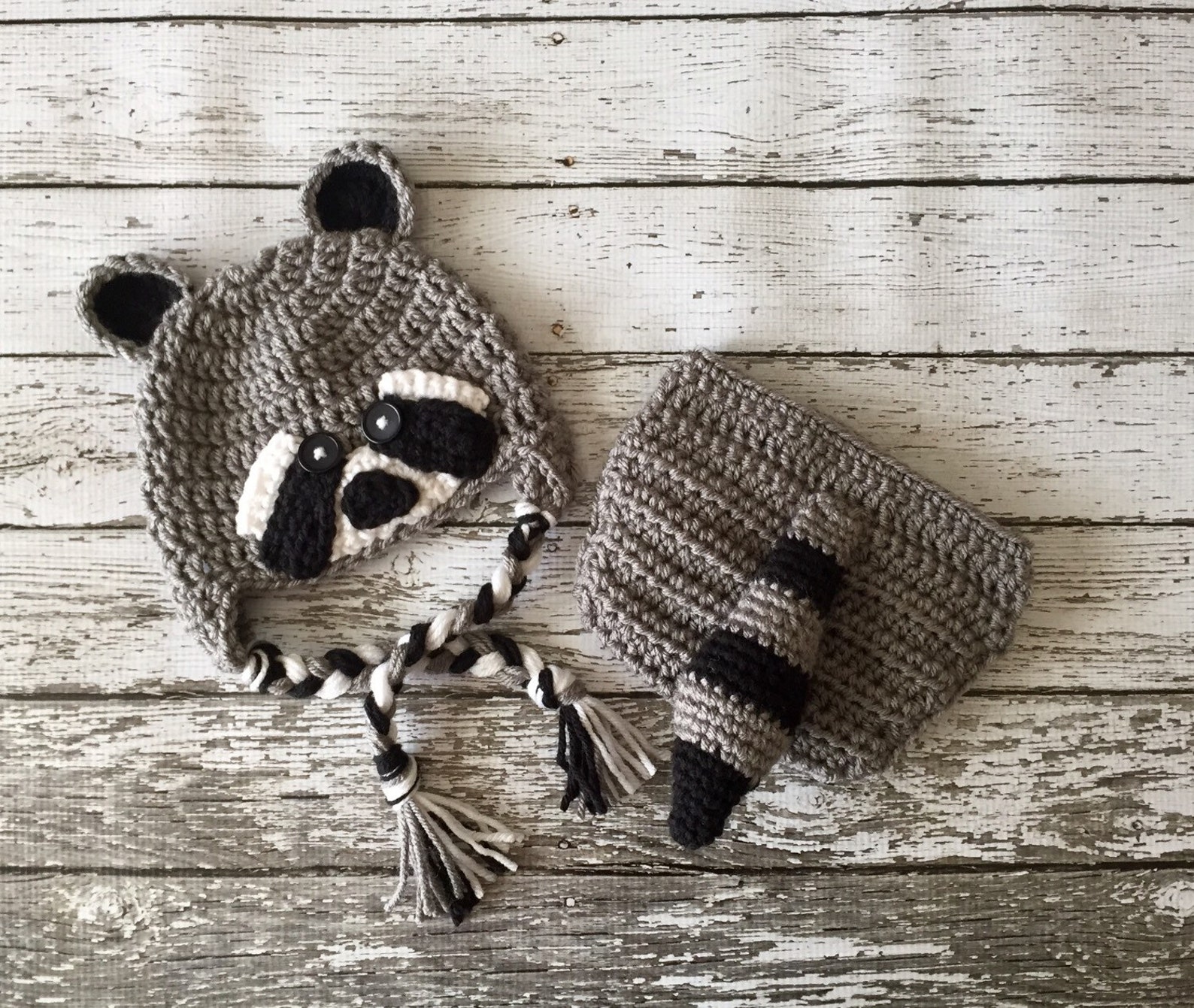 Little Mr. Raccoon Beanie and Diaper Cover/ Raccoon Costume in Etsy