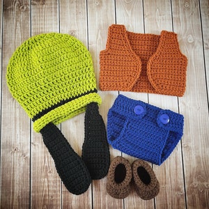 Goofy Inspired Costume/Crochet Goofy Costume/ Goofy Inspired Photo Prop Newborn to 12 Months- MADE TO ORDER