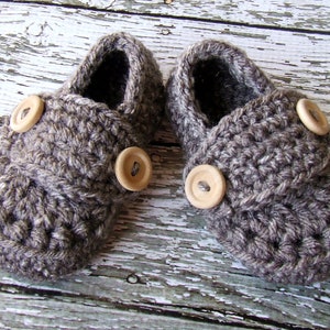 Button Loafers Baby Booties/ Baby Shoes/ Soft Shoe/ Shoe in Taupe Mist Available in 0 to 24 Months Size MADE TO ORDER Bild 3