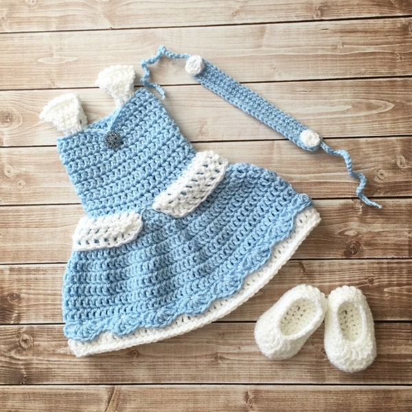 Princess Cinderella Inspired Costume/Baby Shower Gift Set/Princess Photo Prop Newborn to 12 Month Size- MADE TO ORDER