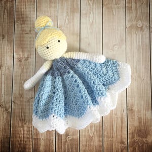 Cinderella Inspired Lovey/ Security Blanket/ Soft Toy Doll/ Plush Toy/ Stuffed Toy Doll/ Amigurumi Doll/ Baby Doll-  MADE TO ORDER