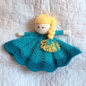 Elsa Inspired Lovey/ Security Blanket/ Plush Doll/ Stuffed Toy Doll/ Soft Toy Doll/ Amigurumi Doll/ Frozen Doll MADE TO ORDER image 3