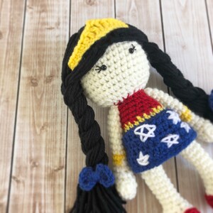 Wonder Woman Inspired Doll/ Wonder Woman Doll/Soft Toy Doll/ Plush Toy/ Stuffed Toy Doll/ Amigurumi Doll/ Baby Doll MADE TO ORDER image 2