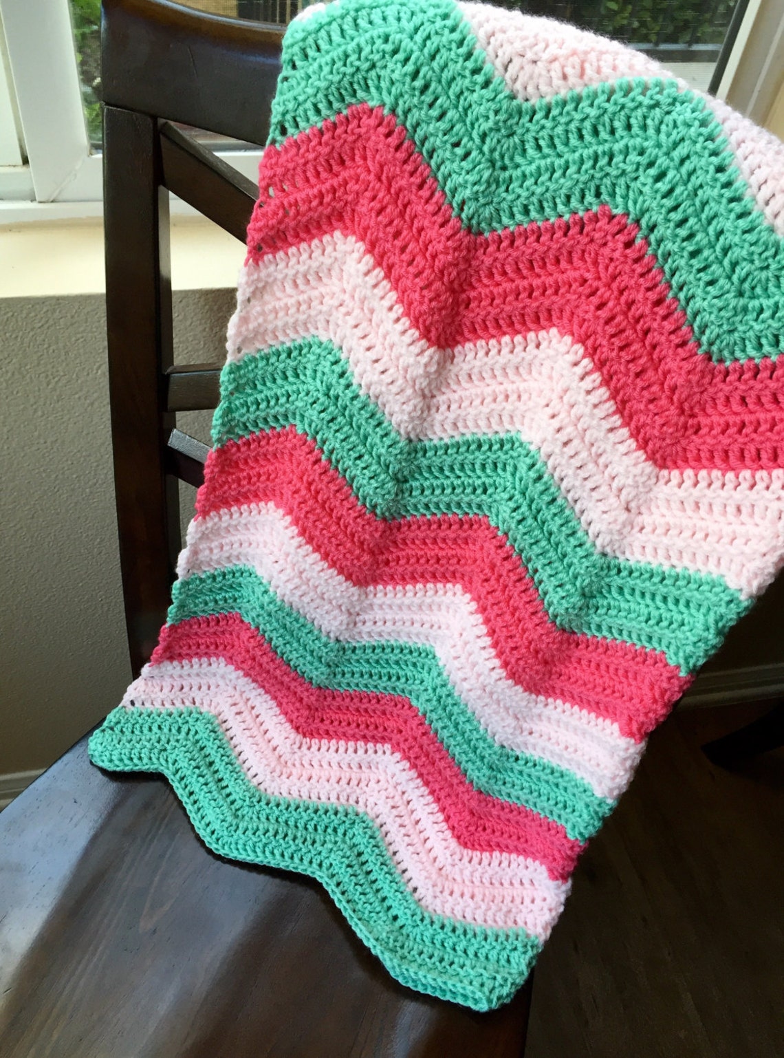 Chevron Baby Blanket/ripple Pattern Crochet Blanket/chevron Etsy
