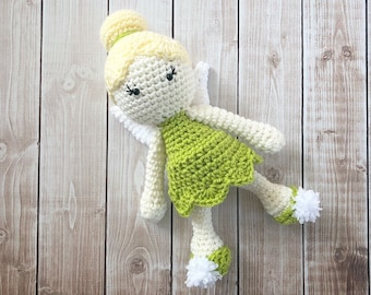 Tinkerbell Inspired Doll/ Tinkerbell Doll/Soft Toy Doll/ Plush Toy/ Stuffed Toy Doll/ Amigurumi Doll/ Baby Doll-  MADE TO ORDER