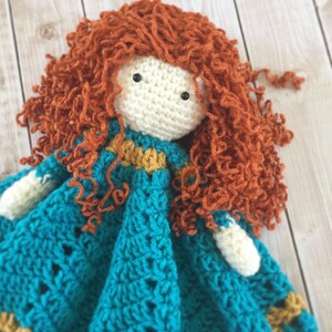Merida Inspired Lovey/ Security Blanket/ Stuffed Toy/ Plush Toy Doll/ Soft Toy Doll/ Amigurumi Doll/ Merida from Brave Doll MADE TO ORDER image 3