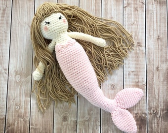 Little Miss Mermaid Doll Plush Toy/ Mermaid Plushies/Photography Prop/ Stuffed Toy / Soft Toy/Amigurumi Toy- MADE TO ORDER