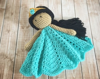 Jasmine Inspired Lovey/ Security Blanket/ Stuffed Toy/ Plush Toy Doll/ Soft Toy Doll/ Amigurumi Doll/ Baby Doll-  MADE TO ORDER