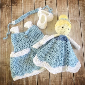 crochet cinderella dress blanket Princess Cinderella Baby Crochet Dress