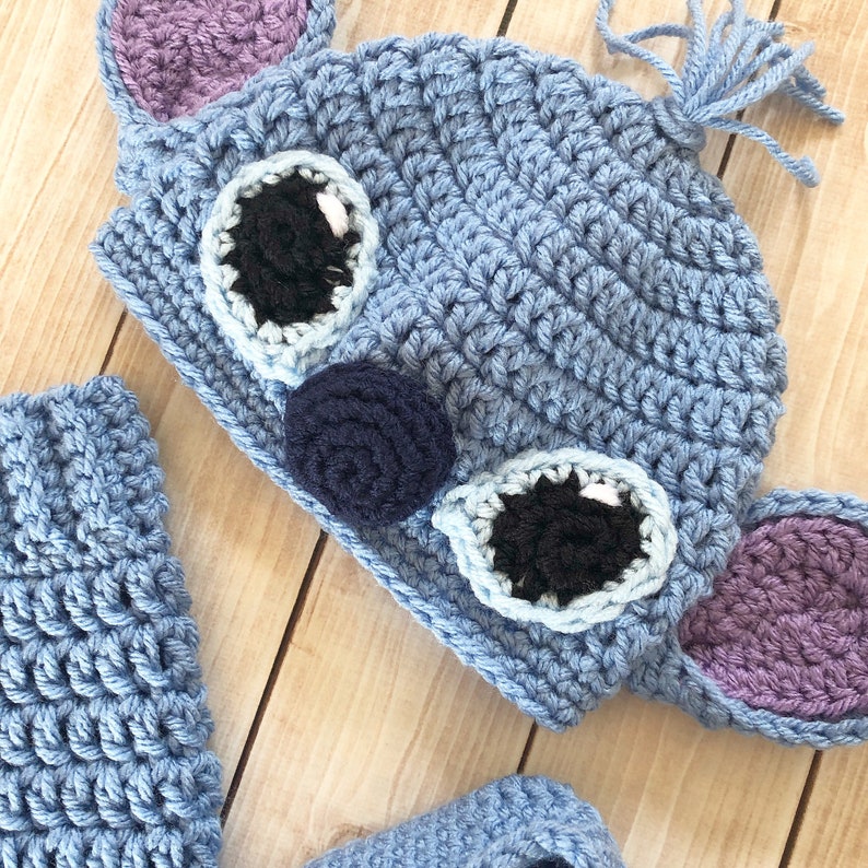 Lilo and Stitch Inspired Costume/Crochet Stitch Hat/Disney Inspired Photo Prop Newborn to 12 Months MADE TO ORDER image 7