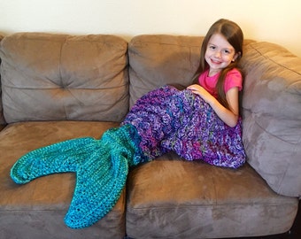 Mermaid Tail Blanket/ Mermaid Tail Afghan/ Mermaid Blanket/ Crochet Mermaid Tail Blanket/ Toddler to Adult Size- MADE TO ORDER