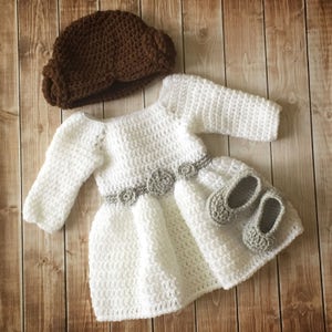 Princess Leia Inspired Costume/ Crochet Princess Leia Wig/Star Wars Costume/Princess Photo Prop 0-3 Month Size- READY TO SHIP