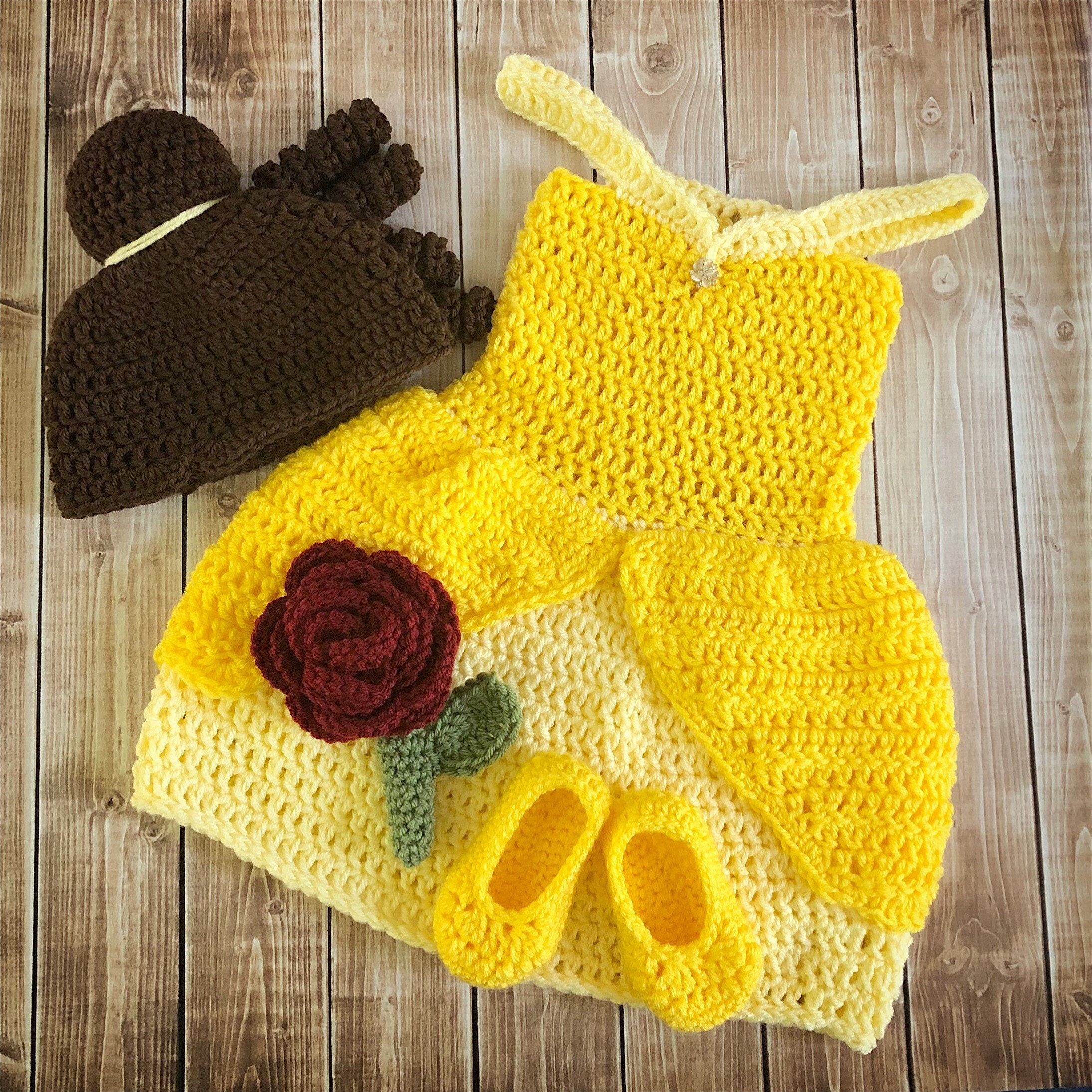 crochet belle dress MEMES CROCHET | CROCHET Princess Belle DRESS | DISNEY PRINCESS COSTUME|  MILESTONE DRESS Complete Design Disney Costume Newborn To 2 Years Disney  Costume - Lazada