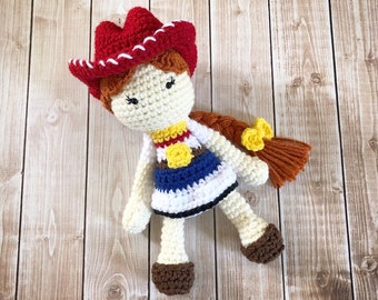 Jessie from Toy Story Inspired Doll/Jessie Doll/Soft Toy Doll/ Plush Toy/ Stuffed Toy Doll/ Amigurumi Doll/ Baby Doll-  MADE TO ORDER