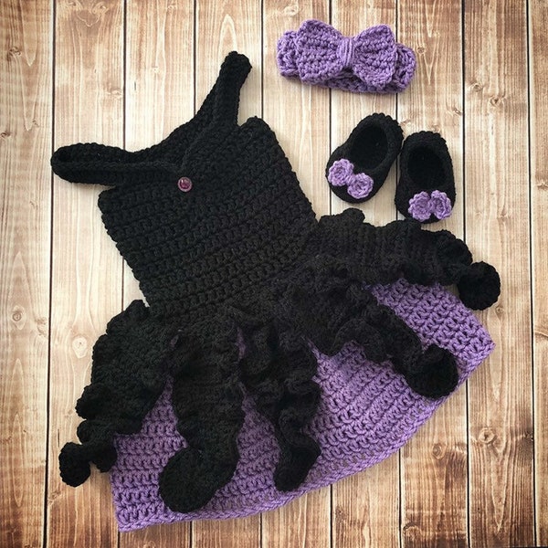 Ursula Inspired Costume/Crochet Ursula Dress/Princess Photo Prop Newborn to 12 Months- MADE TO ORDER