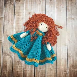 Merida Inspired Lovey/ Security Blanket/ Stuffed Toy/ Plush Toy Doll/ Soft Toy Doll/ Amigurumi Doll/ Merida from Brave Doll MADE TO ORDER image 5