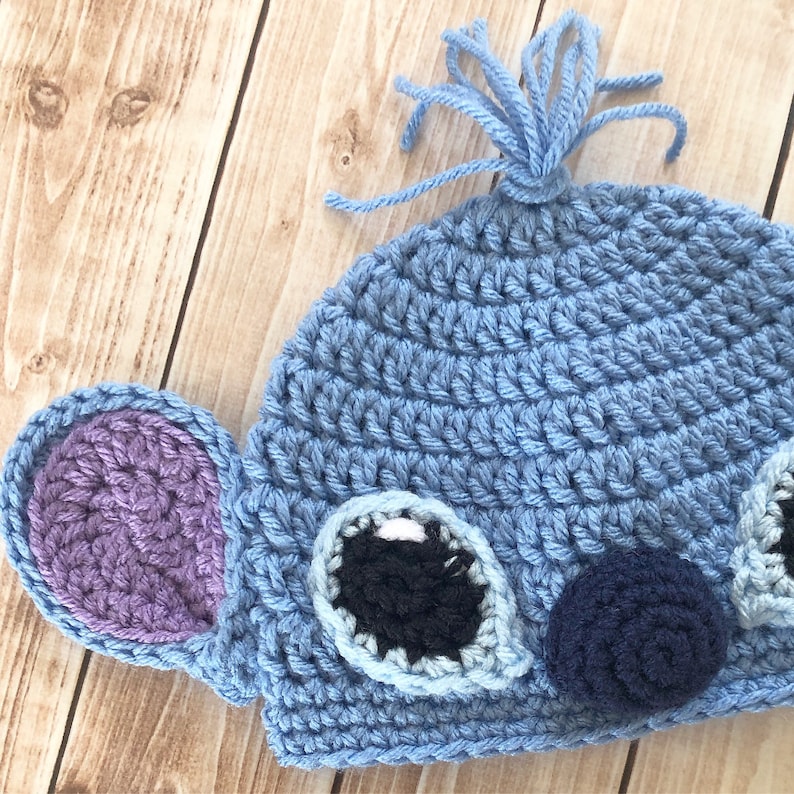 Lilo and Stitch Inspired Costume/Crochet Stitch Hat/Disney Inspired Photo Prop Newborn to 12 Months MADE TO ORDER image 8