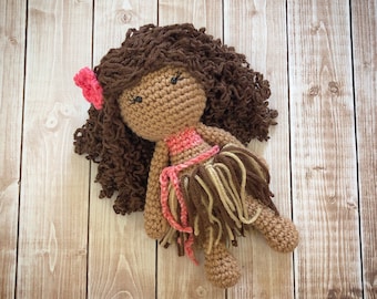 Moana Inspired Doll/ Moana Doll/Moana Stuffed Doll Toy/Soft Toy Doll/ Plush Toy/ Stuffed Toy Doll/ Amigurumi Doll/ Baby Doll-  MADE TO ORDER