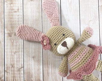 Little Miss Bunny Rabbit Plush Toy/Easter Bunny Toy/Photography Prop/ Stuffed Toy / Soft Toy/Amigurumi Toy- MADE TO ORDER